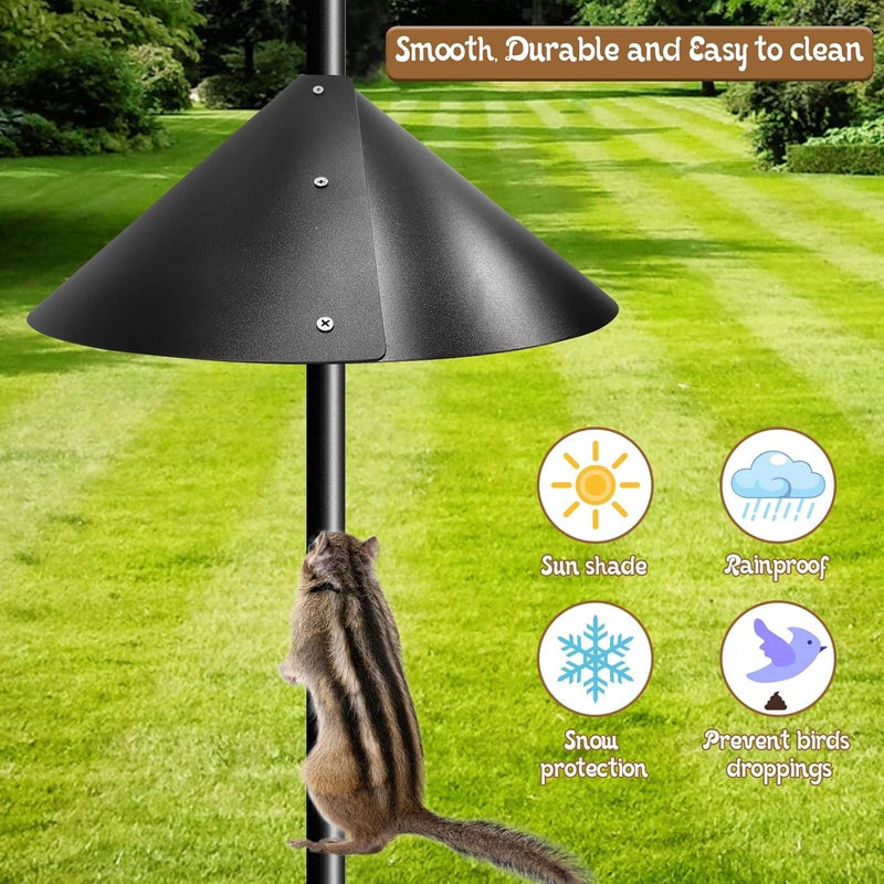 JISON21 Squirrel Baffle for Bird Feeder Pole，Outside Pole Mount Stopper & Bird House Guard for Outdoor Shepherd’s Hook and Anti Raccoon Poles, 14 Inch - Image 4